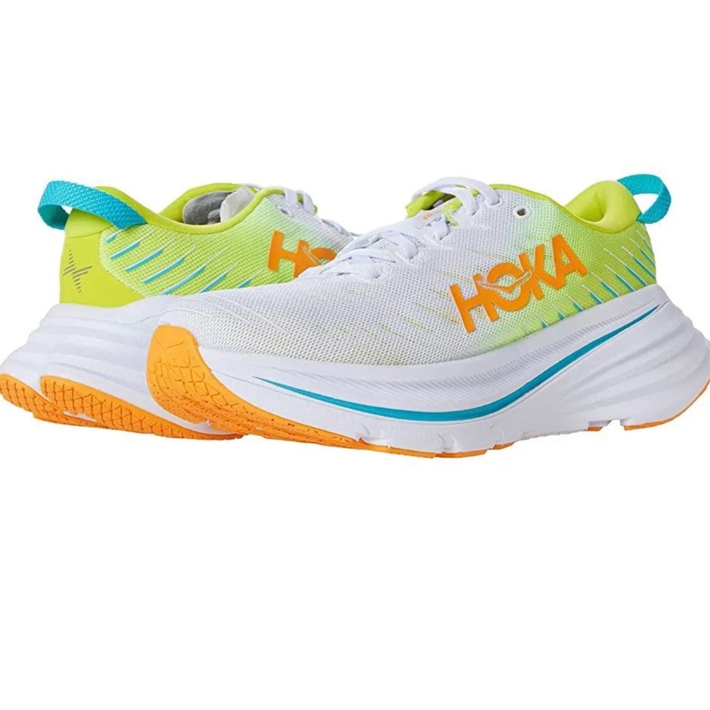 Hoka Women's White Yellow Orange Blue Lightweight Running Sneakers